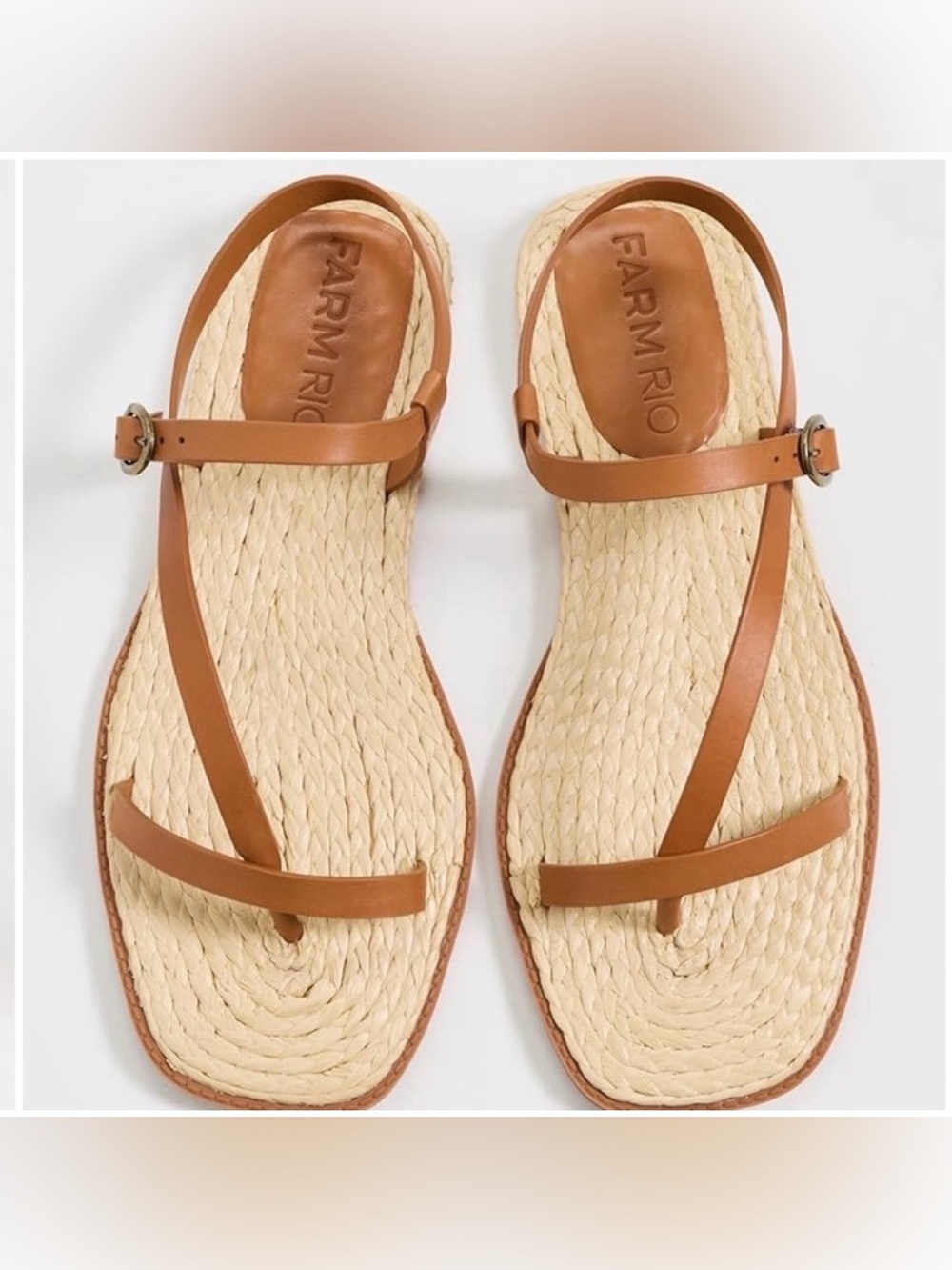 FARM Rio Camel Cross Strap Sandals